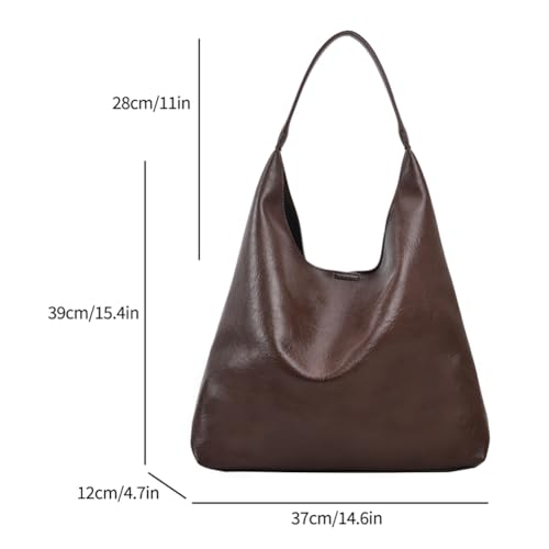 TIAASTAP Groß Handtasche für Damen Weiche Leder Tote Bag Shopper Tasche Damen Schultertasche Hobo Bag Shoulder Bag Uni Tasche Beuteltasche Tragetasche Umhängetasche mit klein Geldbörse