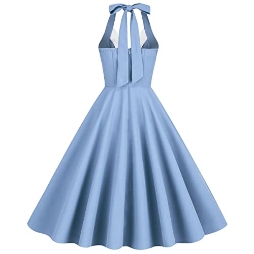 Image of Women Vintage Spaghetti Strap Cami 1950s Polka Dot Rockabilly Swing Dress Casual Boho Floral Print Cocktail Tea Party Dress