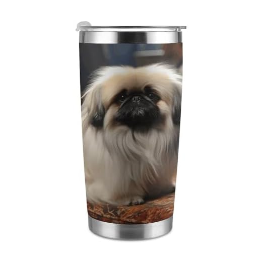 FekiLoot Pekingese Dog Tumbler with Straw Stainless Steel Travel Mug Portable Car Cup Keep Cold &Hot Coffee Cup Double Wall Vacuum Insulated Coffee Mug Reusable Water Bottle 20oz