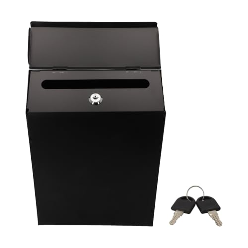 EpheyFIF Community Area Use Lockable Mailbox Rustic Style Wall-Mounted Mailbox Mail and Suggestion Box Secure Locking System