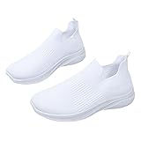 [ririka] リリカ スニーカー スリッポン スポーツ 運動 おしゃれ 仕事 作業 ナース ランニング トレーニング ジョギング ひもなし ニット 軽量 疲れない レディース (ホワイト, measurement_23_point_0_centimeters)
