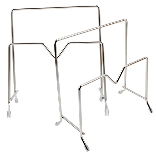 GLEAVI 2Pcs Stainless Steel Cutting Board Holder Non Skid Kitchen Organizer Rack for Pot Lids Countertop Storage Easy to Clean Multi Functional Design Dishwasher