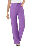 Woman Within Plus Size Perfect Relaxed All-Cotton Denim Five-Pocket Jeans - 18 W, Pretty Violet