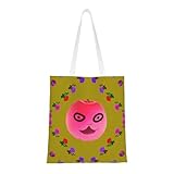 Funny Face Peach Totes. Lona ligera, asas dobles, elegante bolsa de mano para mujer, perfecta para ir de compras, trabajar y llevar todos los días.