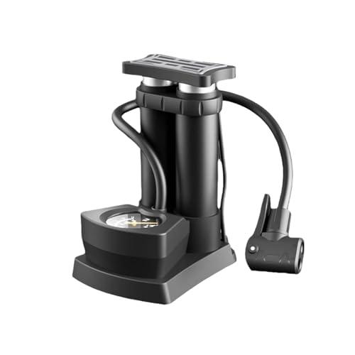 ポータブルバイクポンプ | 足で作動する自転車タイヤポンプ バイクポンプ - 高圧フロアインフレーター 多目的ポータブルエアポンプ 圧力計付き スポーツボール、車のタイヤ用