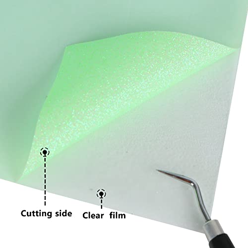 Image of RENLITONG Light Green Iron on Vinyl - 12Inch by 5ft Roll HTV Heat Transfer Vinyl for T-Shirt HTV Rolls for All Cutter Machine - Easy to Cut & Weed for Heat Transfer Design