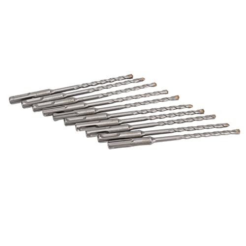 Omabeta Juego de Brocas de Martillo Perforador de 2 Flautas en Espiral de Carburo de 10 Piezas para Hormigón de Piedra de Ladrillo, Amplia Compatibilidad para Taladros