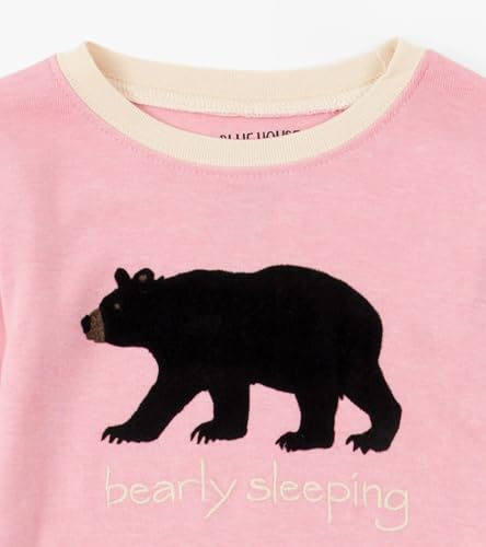 unisex-kids Long Sleeve Printed Pajama Set, Pink Bearly Sleeping, 2 Years2