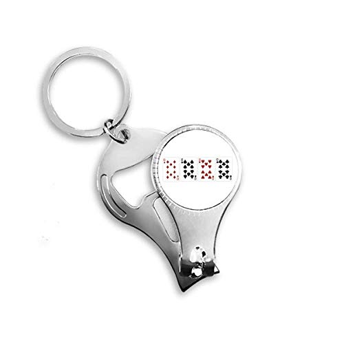 Heart Spade Diamond Club 10 Pattern Nail Nipper Ring Key Chain Bottle Opener Clipper