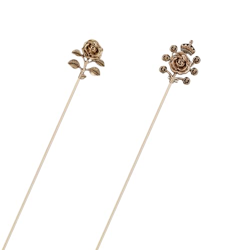 Image of Alilang 2Pcs Classic Hat Pins for Women and Lapel Brooch Set Vintage Style Decorative Stick Pins for Hats Suits Scarves Fitted Hats to Keep Hat in Place