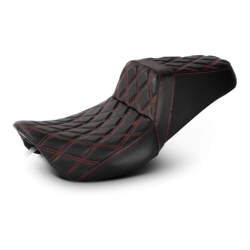 Asiento de una pieza Touring con costuras estampadas exclusivas para moto