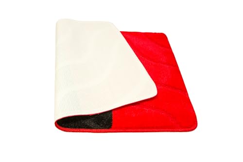 AKCILA Fiori Bad Teppich Rot, 2-teiliges Set Badezimmerteppich, Badematte bunt, Bad Vorleger waschbar, Rechteckig Badewanne rutschfest, Badematten & Badteppiche, Bathroom Rug, Badezimmer Teppiche – Bild 7