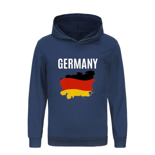Children Long Sleeve Hooded Sweatshirts Boys Girls German English Print Hoodies Pullover Tops (BU2, 7-8 Years)
