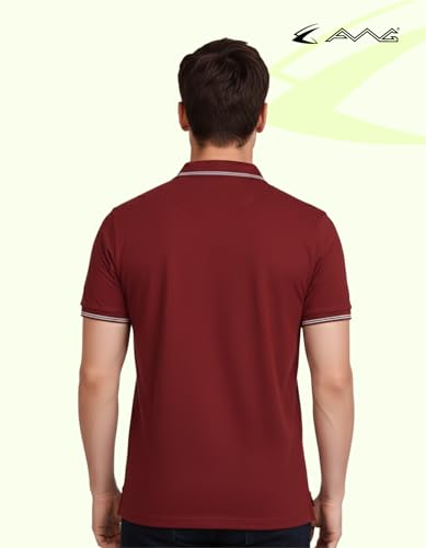 Image of AWG ALL WEATHER GEAR Rich Cotton Polo T-Shirt | Half Sleeve Classic Fit | Soft Breathable Solid Tee | Casual & Office Wear | Comfortable Everyday Cotton Polo | Mens Tshirts