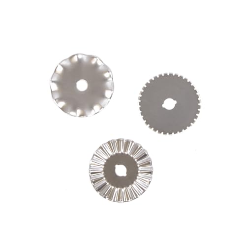 Miniatura 9 de Craftelier - Cutter Rotatorio Y Recambios De Cuchillas De Corte Liso Y Con Formas Ideal Para Proyectos De Manualidades Y Scrapbooking Función De Bloqueo Mediante Botón Diámetro Cuchillas 45 Mm