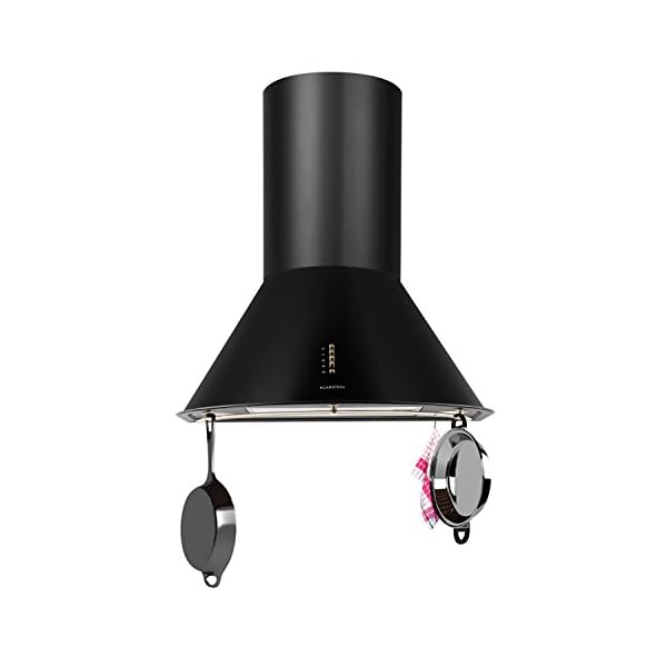 Klarstein Noir - Retro Dunstabzugshaube, Abzugshaube, Edelstahl, 60 cm, 430 m³/h Abluftleistung, drei Leistungsstufen, Abluftbetrieb, Umluftbetrieb möglich, mattschwarz – Bild 8
