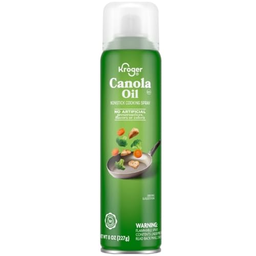 Nonstick Canola Oil Cooking Spray, 8 oz, for Baking, Grilling and Frying, Light Even Coating, Zero Cholesterol, for Pans and Air Fryers