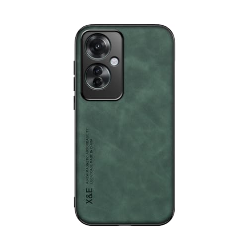 Kepuch Silklike Cover per Oppo Reno 11 F 5G - Custodia Case Piastra Metallica Incorporata - Verde