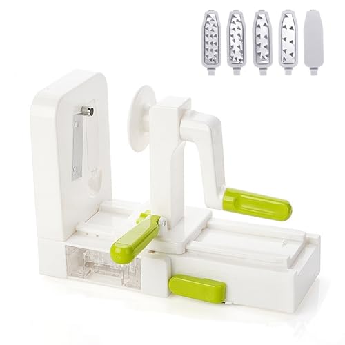 Máquina de corte de verduras 4 en 1 con hoja de acero inoxidable y manivela