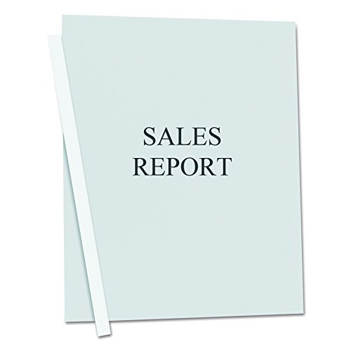 C-Line Report Covers with Binding Bars, Clear Vinyl, White Bars, 8.5 x 11 Inches, 50 per Box (32557) - Thumbnail 2