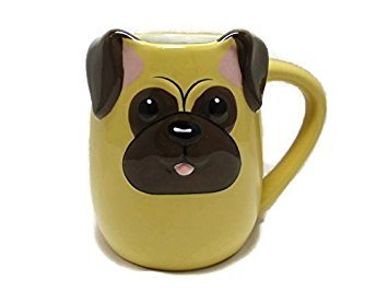 3-d Figural PUG Puppy Dog Pup 16 Oz Coffee Tea Mug Cup Hand Painted By Tag 3-d Figural PUG Puppy Dog Pup 16 Oz Coffee Tea Mug Cup Hand Painted By Tag