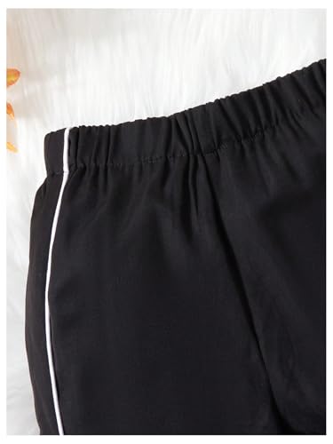 WDIRARA Girl's Elastic Waist Wide Leg Pants Contrast Trim Sweatpants with Pockets4