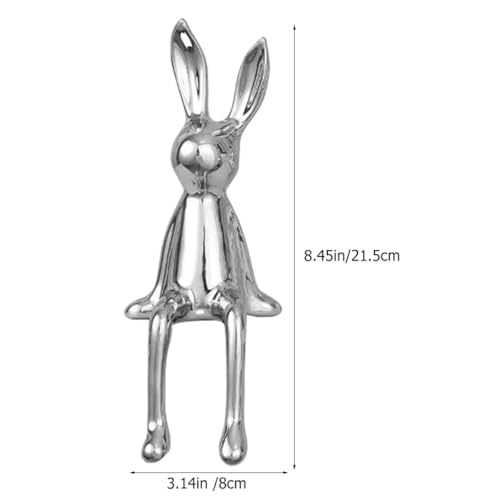 Mini Figurine Décorative Lapin Argenté Idée Cadeau Maison et Salon