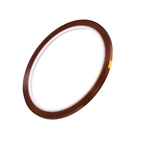 Image of uxcell Heat Resistant Tape - High Temperature Heat Transfer Tape Polyimide Film Adhesive Tape 3mm x 33m(108ft) 5Pcs