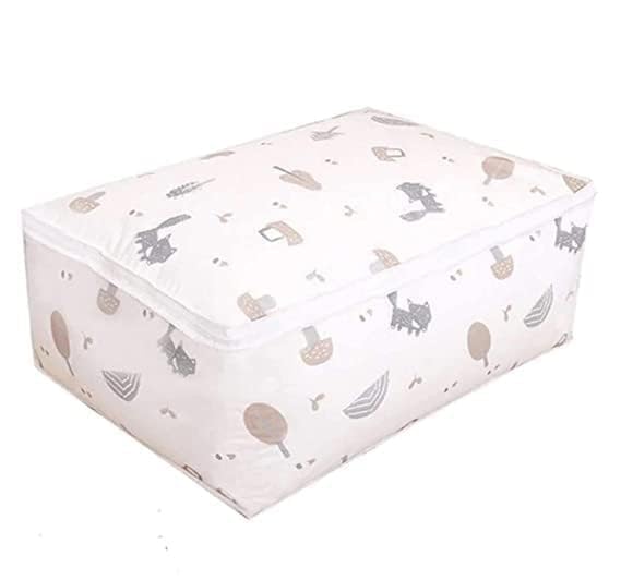 Blankets Storage Bag Waterproof Storage Bag Printed Square Organizer for Blankets Clothes Moisture Proof Dust-Proof Washable Storage Solution (Pack of 4 Pcs)-image-47