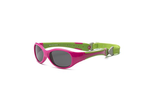 Lunette de soleil bébé 0+ Real Kids Shades Explorer Flex Fit rose cerise élastique
