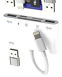 Avis important !!! Les appareils Lightning ne sont pris en charge que sur iOS 13.0 et versions ultérieures ; les systèmes antérieurs à la version 13.0 ne reconnaîtront pas l'appareil. 【Multi-fonctions 6-en-1】 Cet adaptateur dispose de 6 ports, dont un lecteur de carte SD, un lecteur de carte Micro SD, trois ports USB (compatibles avec clés USB, souris, claviers, casques USB, microphones et plus), et un port de charge rapide Lightning. (Comment activer la fonction de la souris sur les appareils pour Apple : 