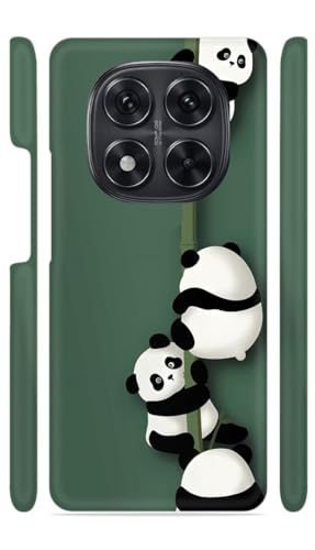 Image of Cute Panda Green Designer Printed Hard Back Cover for Redmi Note 14 Pro 5G / Poco X7 5G Attractive and Uniquely Crafted Smartphone Case