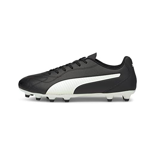 PUMA mens Monarch Ii Firm Ground/Artificial Ground Soccer Shoe, Black/White, 9 US
