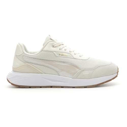 PUMA Womens Runtamed Plus Marble Lace Up Sneakers Shoes Casual - Off White - Size 11 M