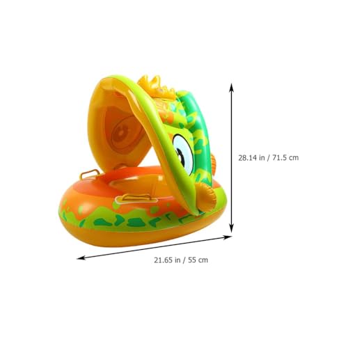 Image of Baby Pool Float with Canopy & Sunshade, Inflatable Infant Swim Ring for Babies & Toddlers, Kids Swim Float Boat for Pool & Outdoor Water Play, 6-36 Months
