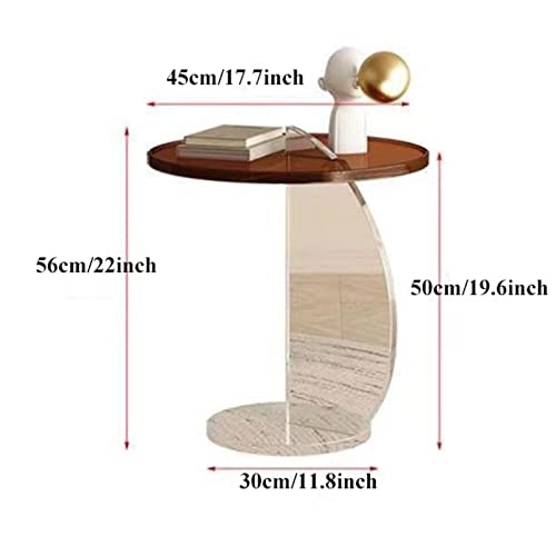 Table d'appoint ronde en acrylique et petite table basse moderne de salon