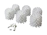 SANWOOD 6er Stück WC Ersatzbürstenkopf Weiß Ersatzbürsten Toilettenbürsten ca:10x ø 8,5cm ø Gewinde10mm