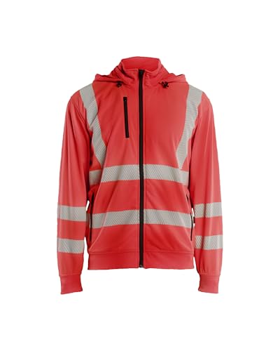 Sweat de travail zippé à capuche Blaklader rouge haute-visibilité S