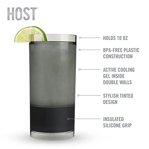 HOST Highball Cocktail Freeze Tumbler, Frozen Cocktail Glass, Double Walled Insulated Iced Coffee Tumbler, BPA Free Drink Cooler, 10 oz., Black