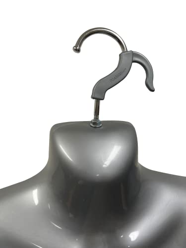 Displaytown Silver Female Mannequin Hip Long Body Torso Dress Form & Hanging Hook, S-M Sizes #TOP3