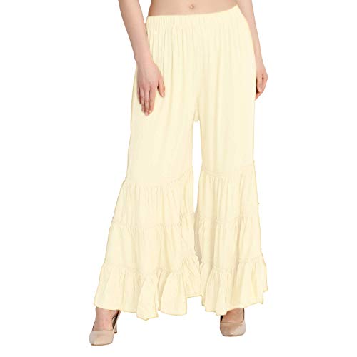 TNQ Women's Rayon Relaxed Flared Garara-Sharara Free Size (28
