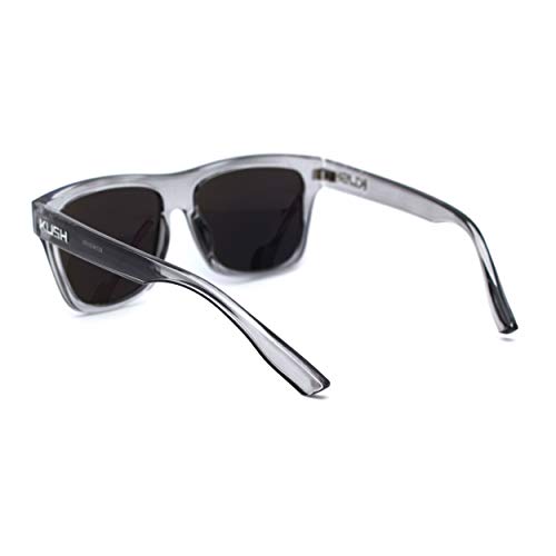 Mens Flat Top Horn Rim Kush Color Mirror Rectangular Sport Sunglasses4