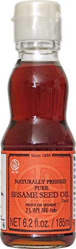 KUKI Sesamöl, aus 100% gerösteten Sesamsamen, aromatisch, 12er Pack (12 x 185 ml)