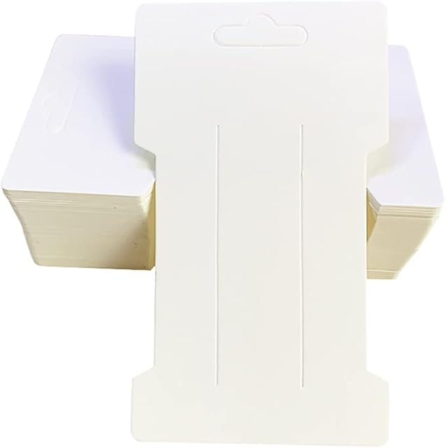 JIHUOO 100 Pcs Hair Clip Display Cards Hair Bow Hairpin Packaging Cards Paper Cardboard for Hair Barrettes Accessories Display Organizing White