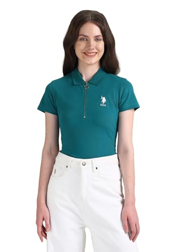 Image of U.S. Polo ASSN. Women's Cotton Regular Fit Solid Polo Shirt