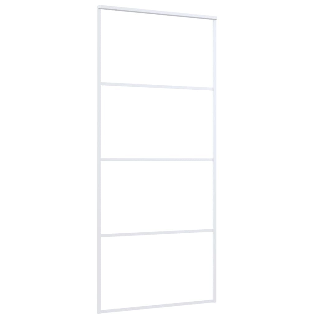 Drzwi przesuwne ESG, szkło i aluminium, 90 x 205 cm, białe, materiały budowlane, drzwi, drzwi domowe