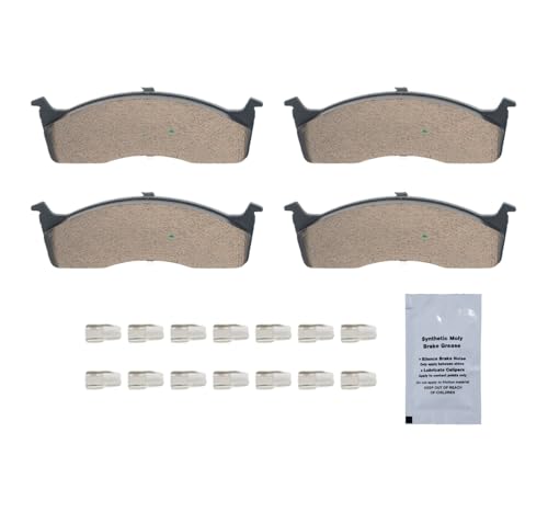 Image of HUSCH Front Ceramic Brake Pads Kit Fit For Chrysler Grand Voyager | Clean Wheels, Quiet, Short Braking Distance, Responsive Braking, Long Service Life, for Various Weather, Road Performance