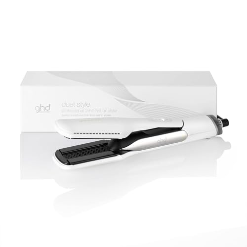 ghd Duet Style - Pancha de Pelo y Secador 2 en 1, De Mojado a Peinado Sin Daño Térmico, Sin Encrespamiento, Más Brillo - Para Todo Tipo de Cabello - Color Blanco, (Enchufe Europeo)
