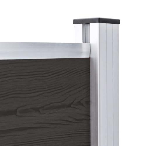 Clôture décorative WPC 175x105 barrière extérieure noire - 4