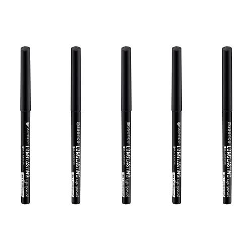 Essence | 5-Pack Black Longlasting Eyeliner Pencil | Water-Resistant & Applies Smoothly & Evenly | Retractable | Vegan & Paraben Free | Cruelty Free #TOP1